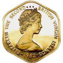 イギリス・バージン諸島 1982年 100ドル金貨 プルーフ エリザベス2世 ヤングバスト 女王即位30周年記念 FDC完全未使用