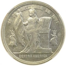ホンデュラス 1886年 ペソ銀貨 自由の女神 NGC MS60