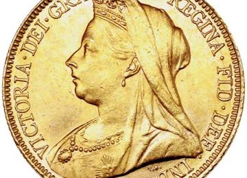 イギリス領オーストラリア 1899年銘 ソブリン金貨 シドニーミント ヴィクトリア ビクトリア ヴェールドヘッドUNC未使用