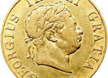 イギリス 1820年 ハーフソブリン金貨 ジョージ3世