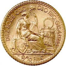 ペルー1956年 10ソル 金貨 BU完全未使用