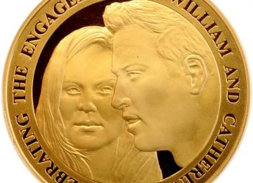 オルダニー(イギリス) 2010年 5ポンド エリザベス2世 金貨 ウィリアム・キャサリン婚約記念 限定発行1000枚 PCGS PR67DCAM レア