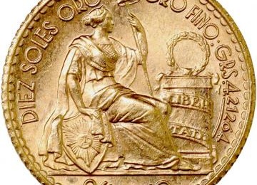 ペルー1956年 10ソル 金貨 BU完全未使用