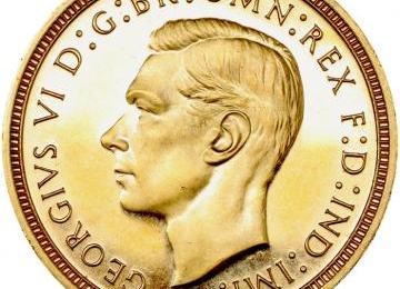 イギリス 1937年銘 ハーフソブリンProof金貨 ジョージ6世 FDC完全未使用