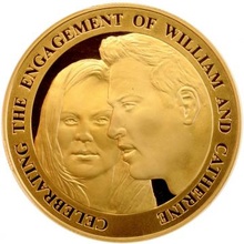 オルダニー(イギリス) 2010年 5ポンド エリザベス2世 金貨 ウィリアム・キャサリン婚約記念 限定発行1000枚 PCGS PR67DCAM レア