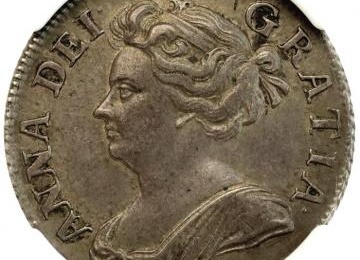 GREAT BRITAIN イギリス 1708年 シリング銀貨 アン女王 タワーミント NGC AU58