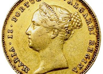 ポルトガル 1851年 5000レイス 金貨 マリア2世