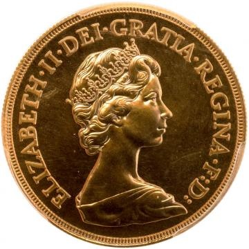 イギリス 1984年 5ポンド エリザベス2世 金貨 PCGS MS68