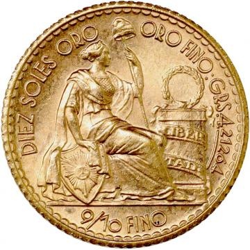 ペルー1956年 10ソル 金貨 BU完全未使用