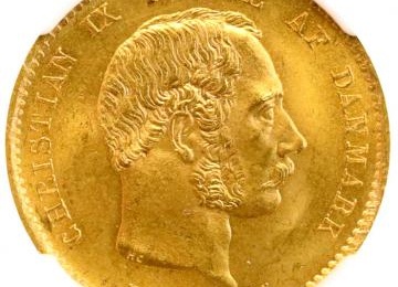 デンマーク 1873年銘 20クローネ 金貨クリスチャンIX NGC MS65ハイグレード