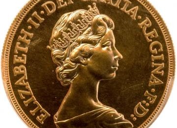 イギリス 1984年 5ポンド エリザベス2世 金貨 PCGS MS68